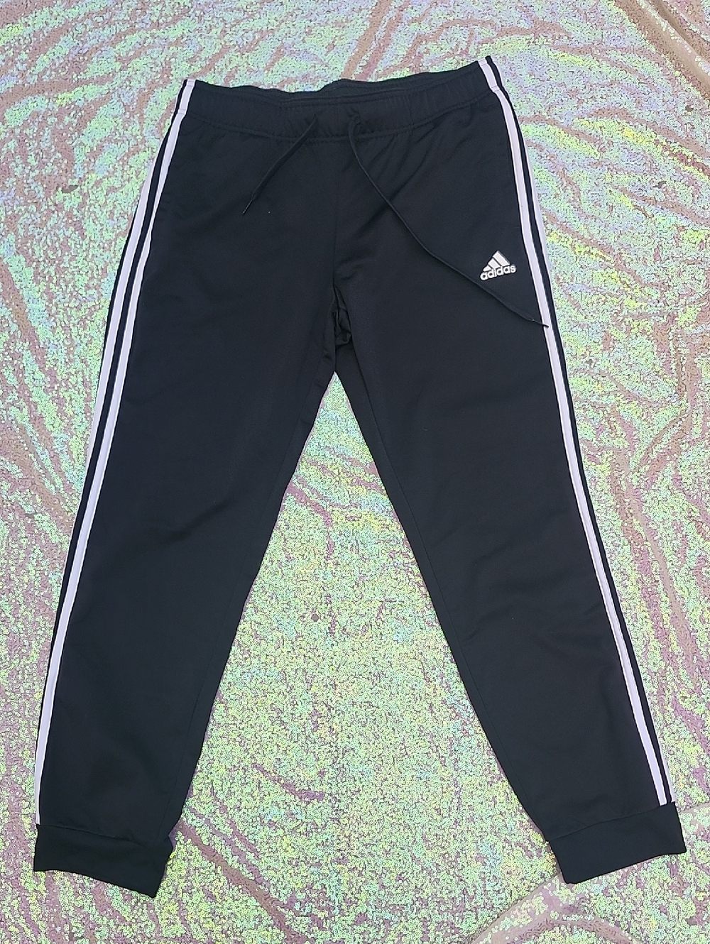 Adidas Pants Black With Stripes! Large!!